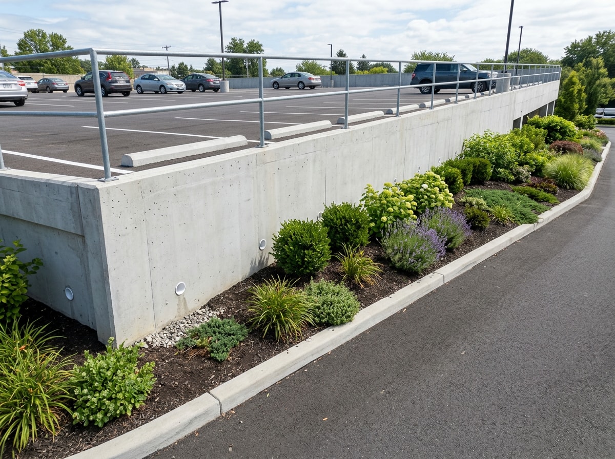 Commercial retaining wall and parking deck foundation repair completed in Wake County, NC